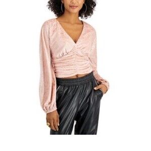 Self Esteem SELF ESTEEM Juniors' Velvet Ruched Top blush XL
